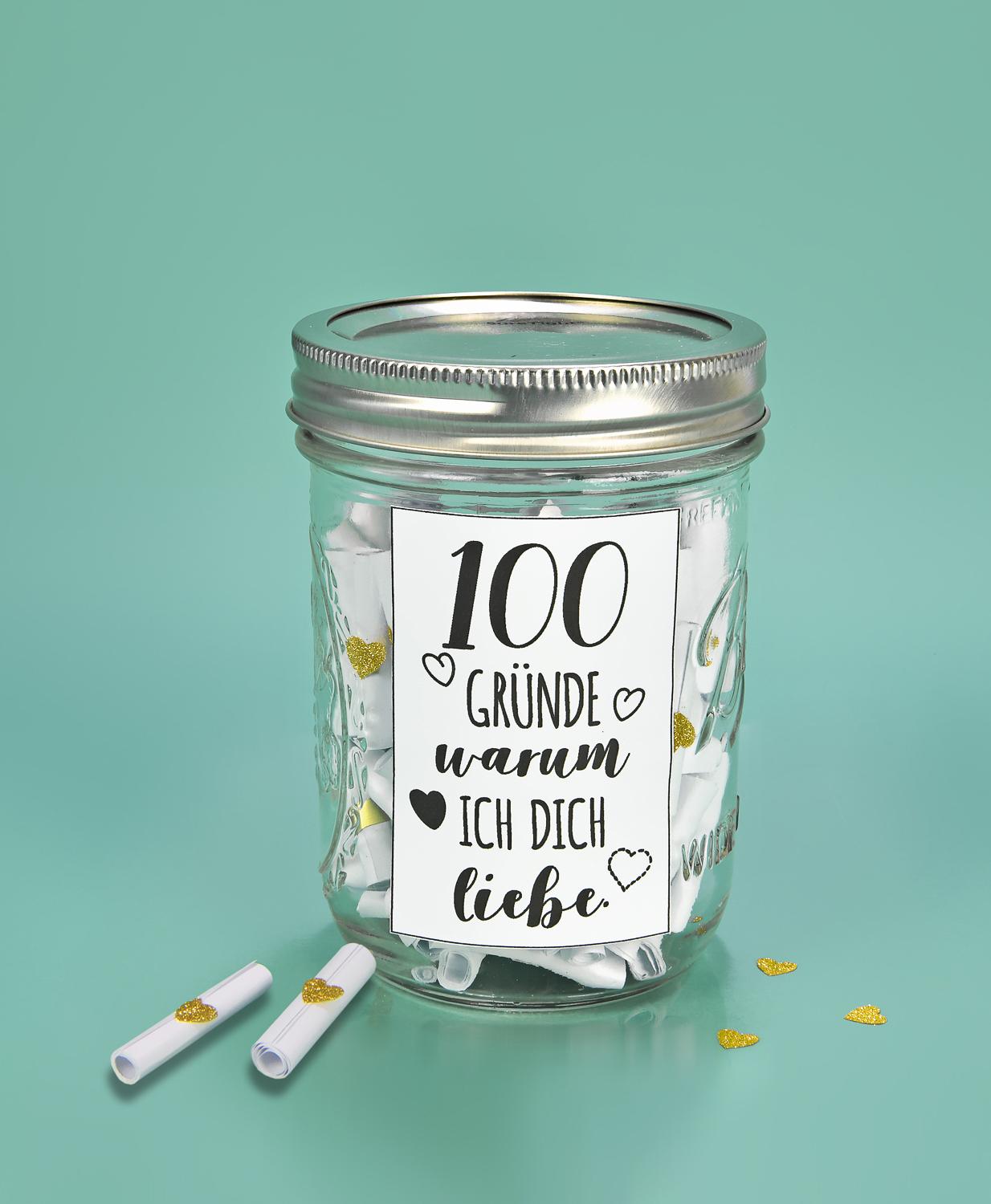 100 Gründe, warum ich dich liebe – Glas