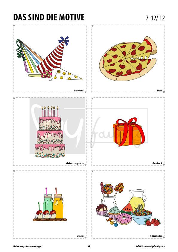Geburtstag – Ausmalvorlagen Sammlung
