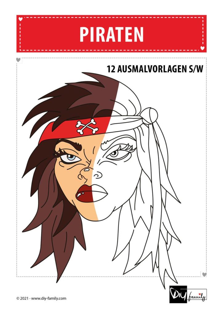 Piraten – Ausmalvorlagen Sammlung
