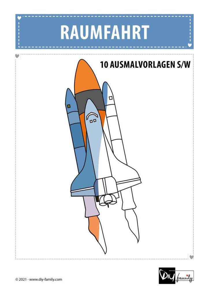 Raumfahrt – Ausmalvorlagen Sammlung
