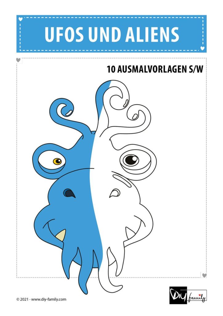 Ufos und Aliens – Ausmalvorlagen Sammlung