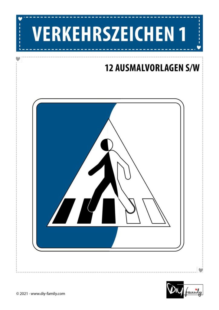 Verkehrszeichen 1 – Ausmalvorlagen Sammlung