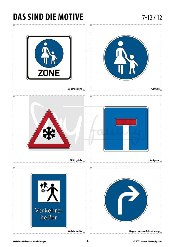 Verkehrszeichen 2 – Ausmalvorlagen Sammlung
