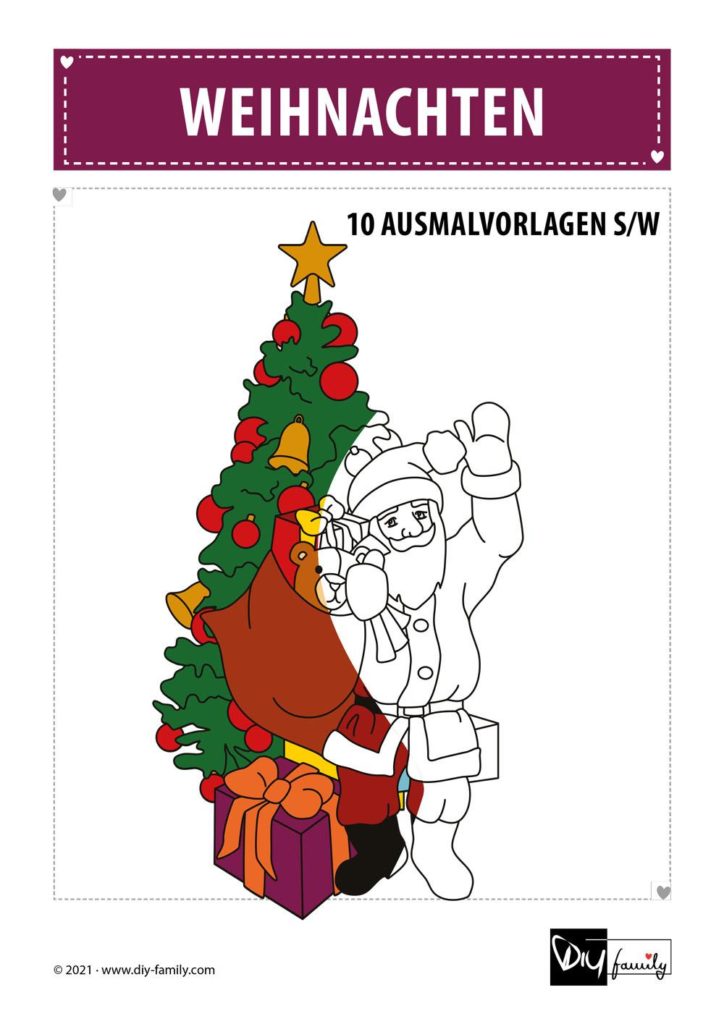 Weihnachten – Ausmalvorlagen Sammlung