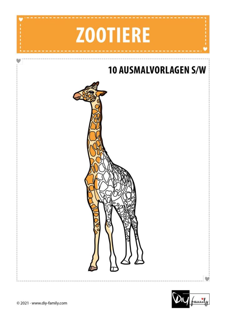 Zootiere – Ausmalvorlagen Sammlung