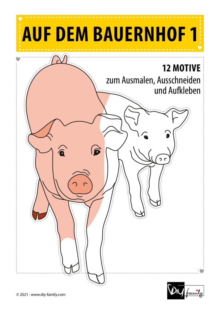 Bauernhof 1 – Motive zum Ausmalen, Ausschneiden und Aufkleben