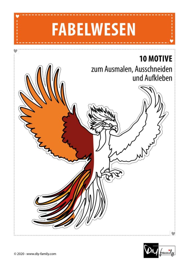 Fabelwesen – Motive zum Ausmalen, Ausschneiden und Aufkleben
