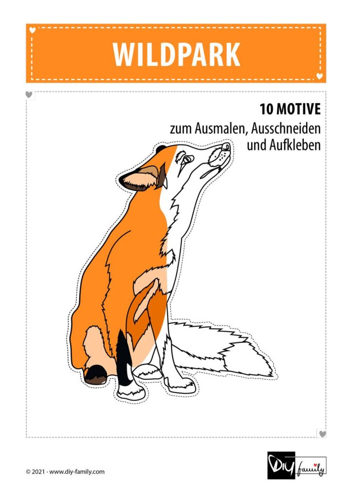 Wildpark – Motive zum Ausmalen, Ausschneiden und Aufkleben