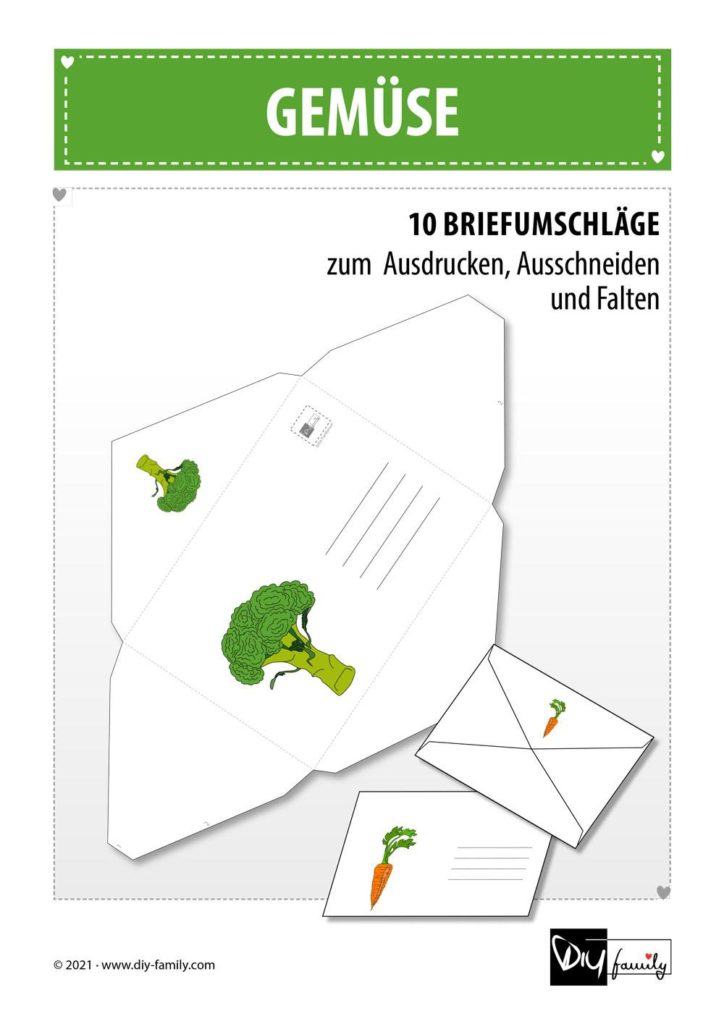 Briefumschläge Gemüse
