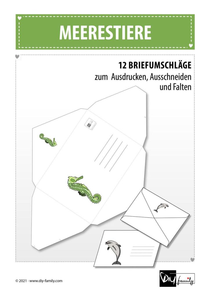 Briefumschläge Meerestiere