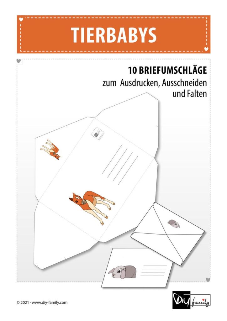 Briefumschläge Tierbabys