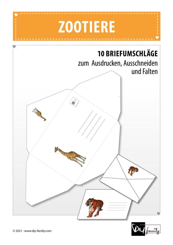 Briefumschläge Zootiere