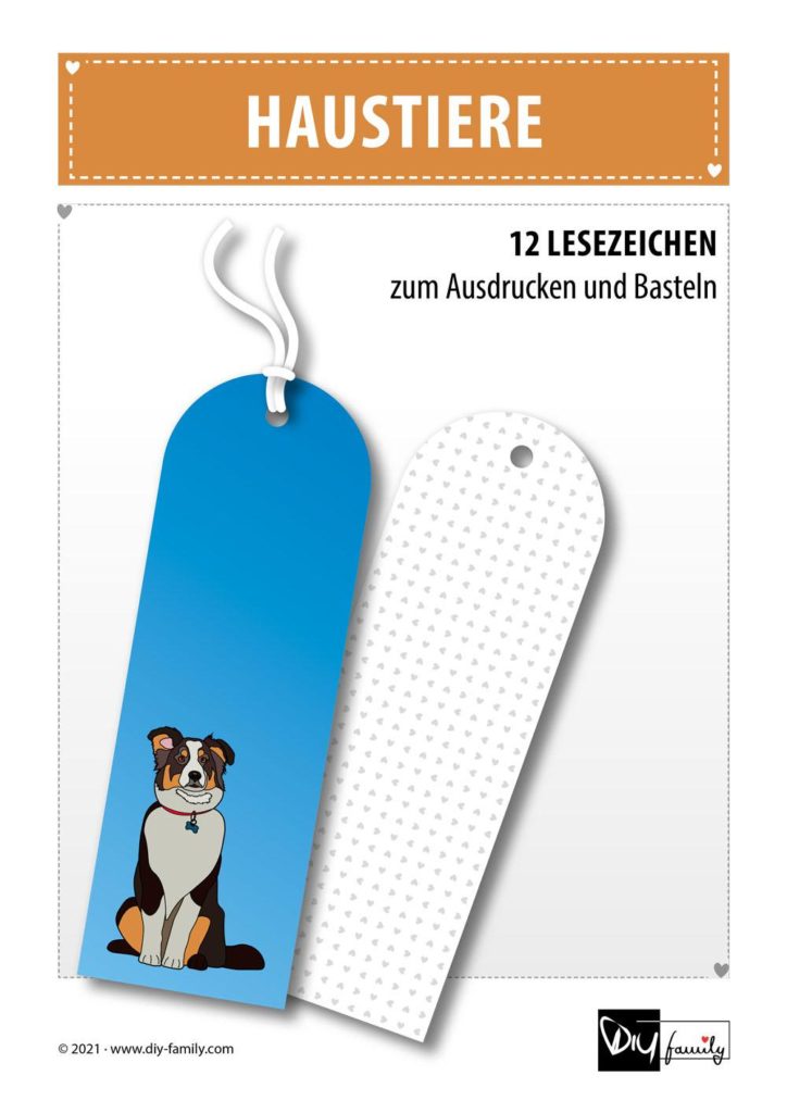 Haustiere – Lesezeichen zum Ausdrucken und Basteln