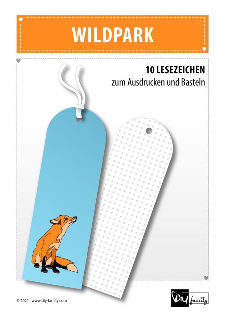 Wildpark – Lesezeichen zum Ausdrucken und Basteln