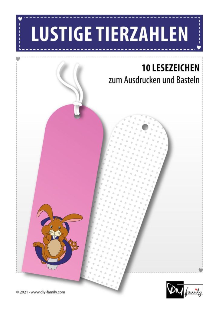 Lustige Tierzahlen – Lesezeichen zum Ausdrucken und Basteln