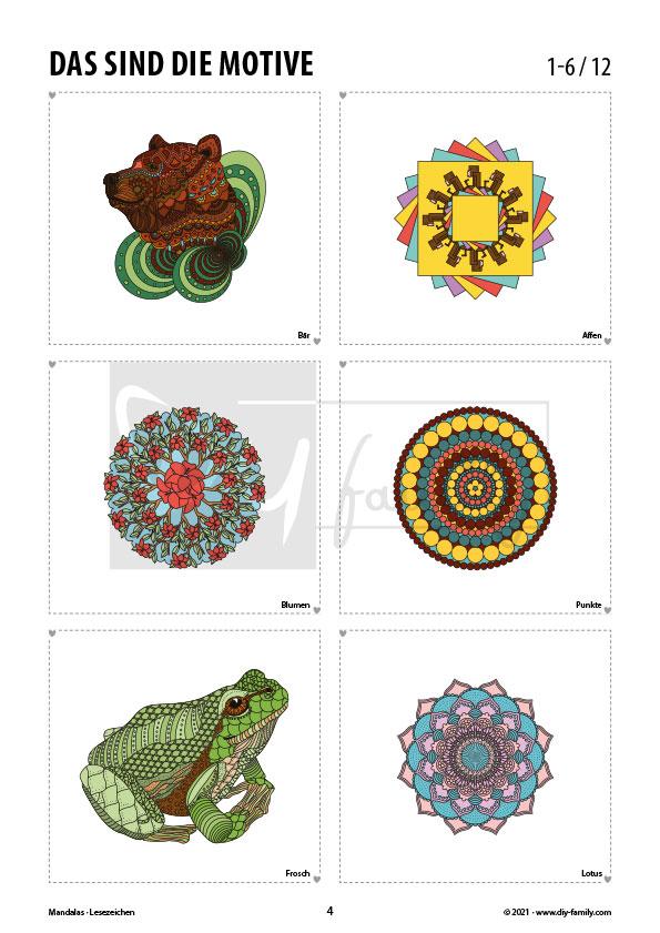 Mandalas – Lesezeichen zum Ausdrucken und Basteln