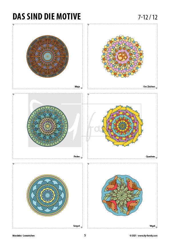 Mandalas – Lesezeichen zum Ausdrucken und Basteln