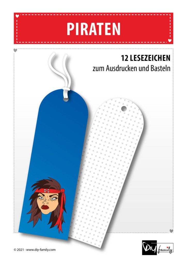 Piraten – Lesezeichen zum Ausdrucken und Basteln