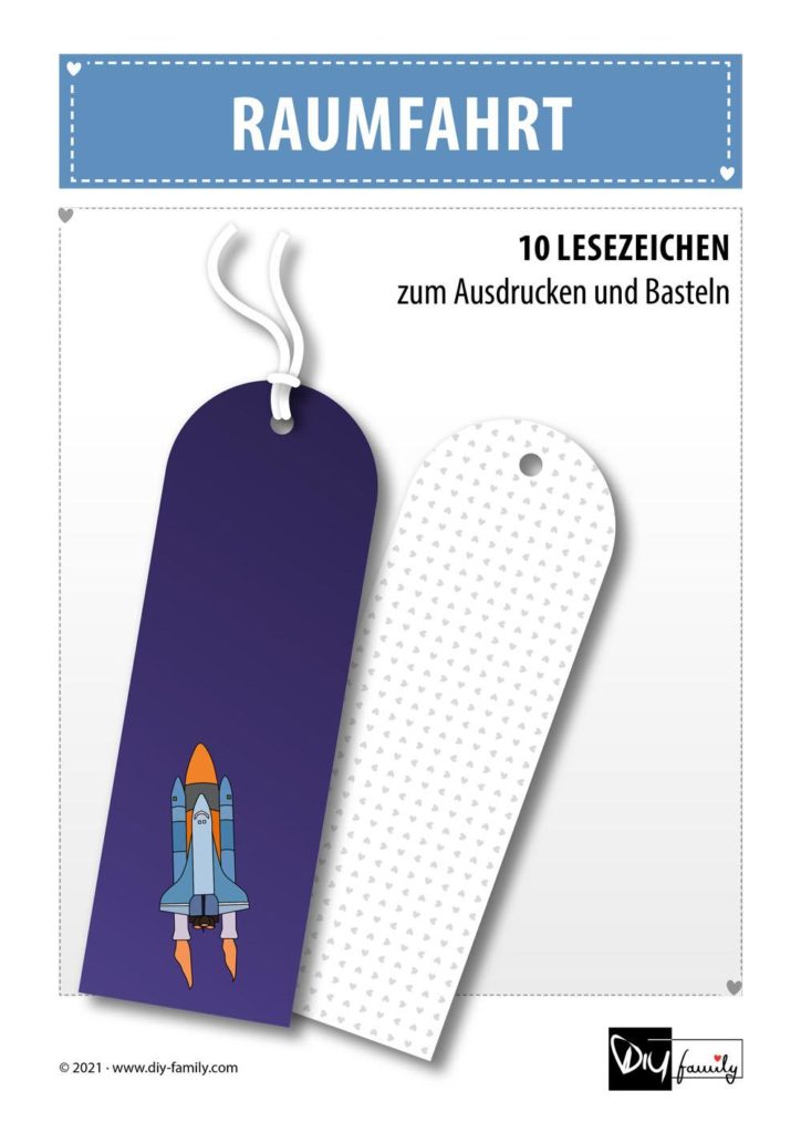 Raumfahrt – Lesezeichen zum Ausdrucken und Basteln