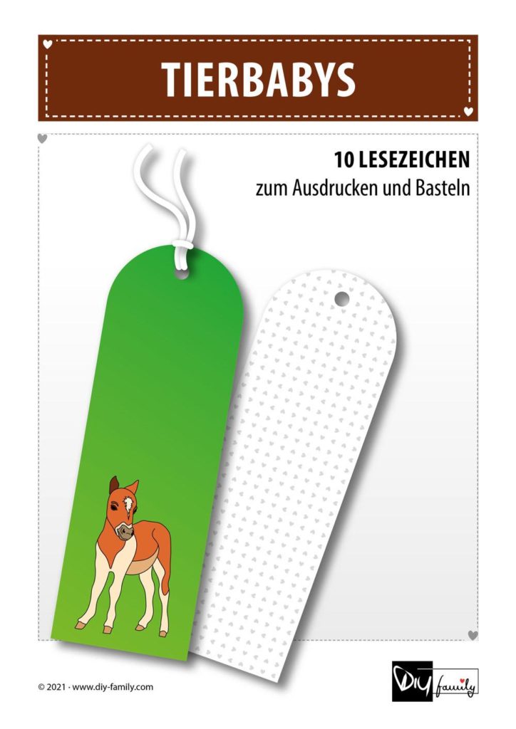 Tierbabys – Lesezeichen zum Ausdrucken und Basteln