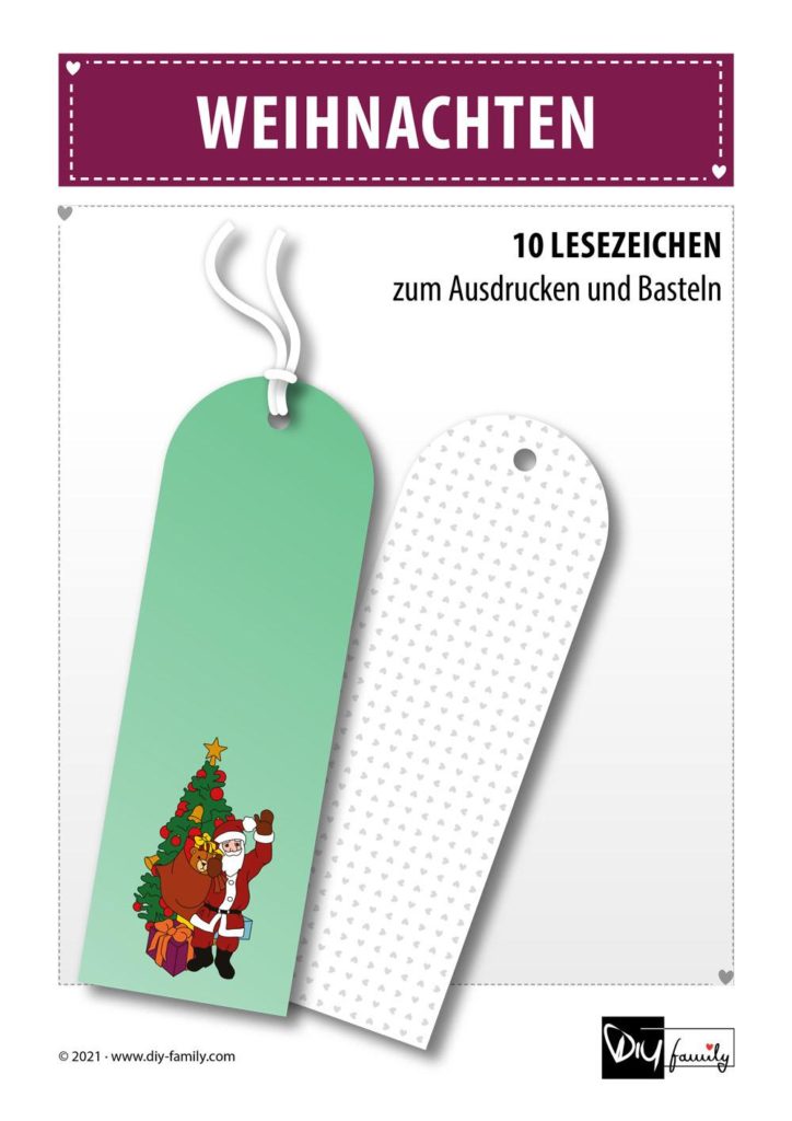 Weihnachten – Lesezeichen zum Ausdrucken und Basteln
