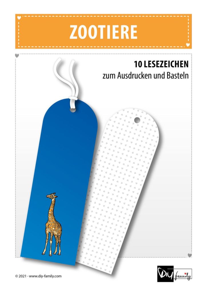 Zootiere – Lesezeichen zum Ausdrucken und Basteln