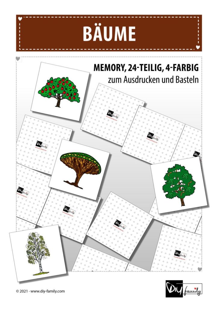 Bäume – Memory zum Ausschneiden