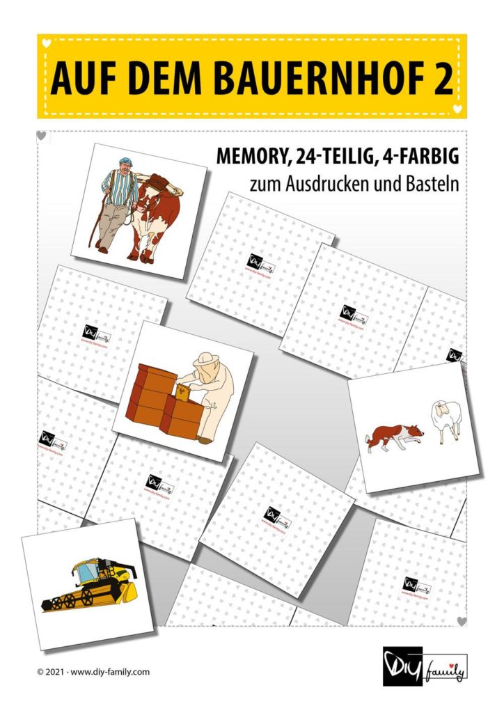 Bauernhof 2 – Memory zum Ausschneiden