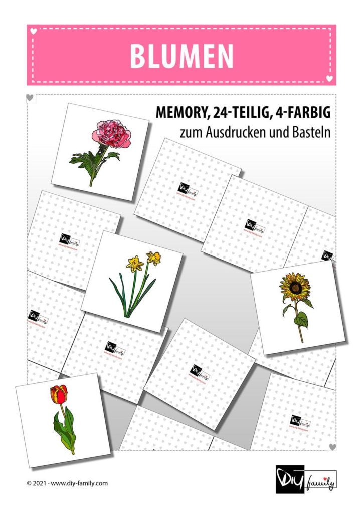 Blumen – Memory zum Ausschneiden