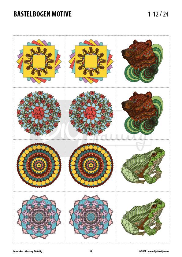 Mandalas – Memory zum Ausschneiden