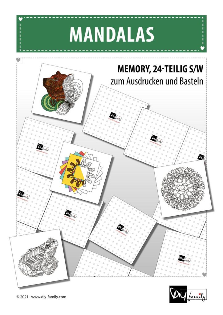 Mandalas – Memory zum Ausschneiden und Ausmalen