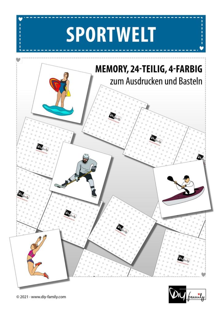 Sportwelt – Memory zum Ausschneiden