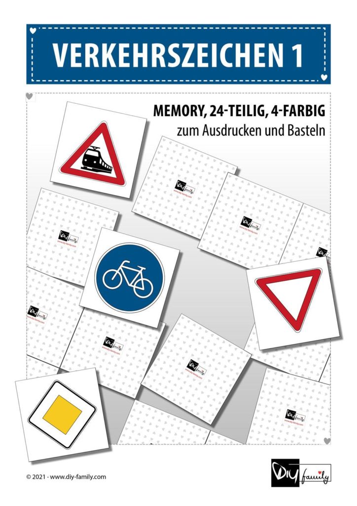 Verkehrszeichen 1 – Memory zum Ausschneiden