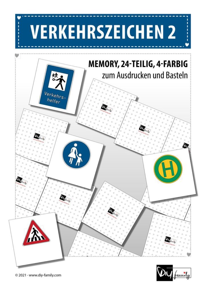 Verkehrszeichen 2 – Memory zum Ausschneiden