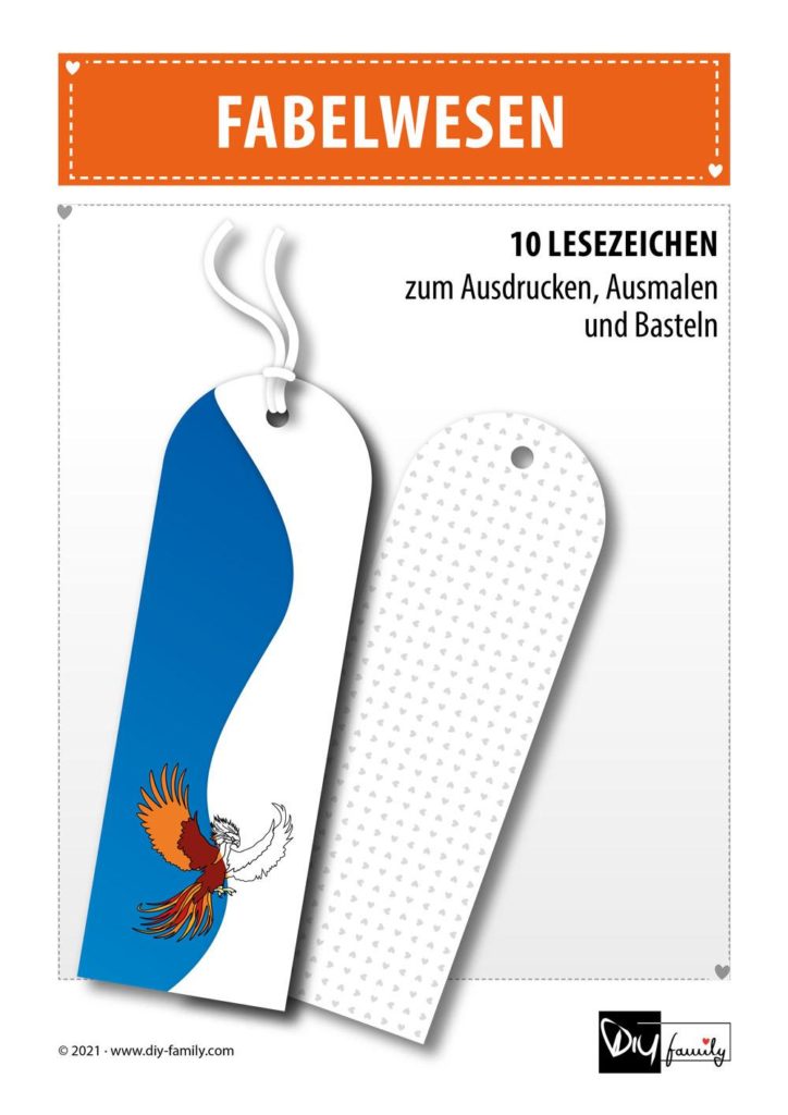 Fabelwesen – Lesezeichen zum Ausdrucken, Ausmalen und Basteln