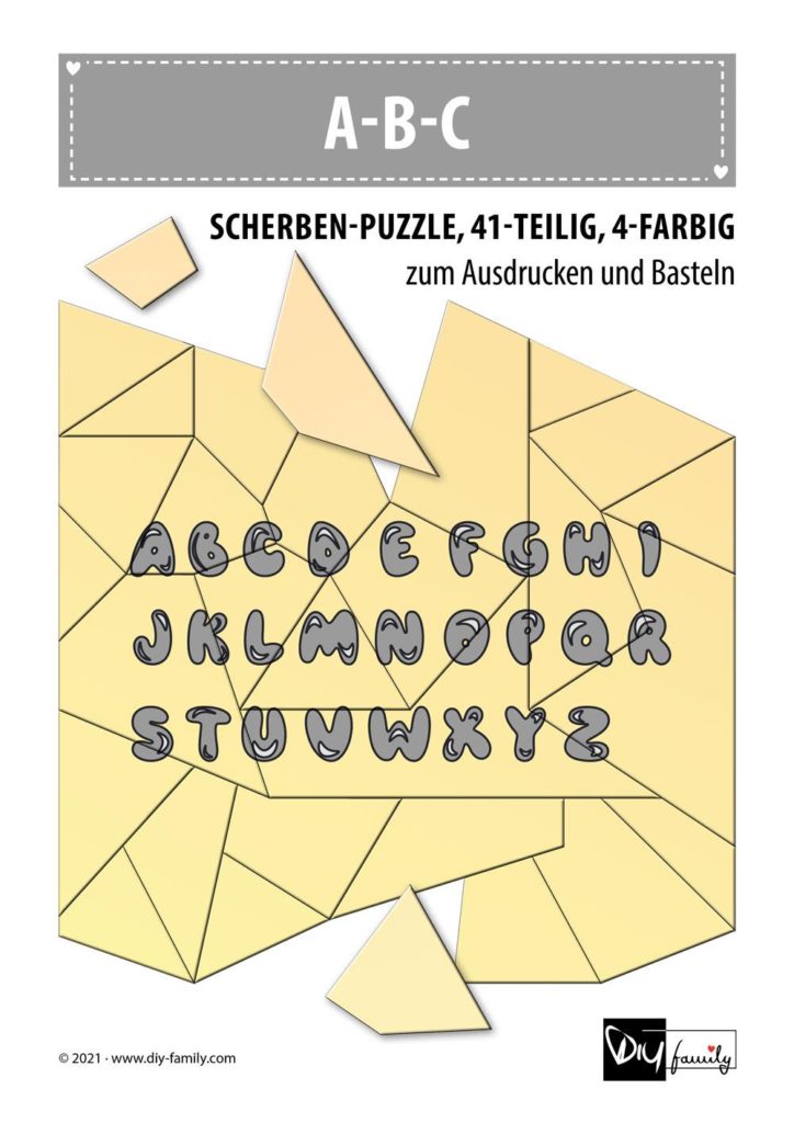 ABC – Scherben-Puzzle zum Ausdrucken und Ausschneiden