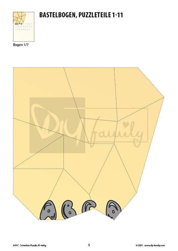 ABC – Scherben-Puzzle zum Ausdrucken und Ausschneiden