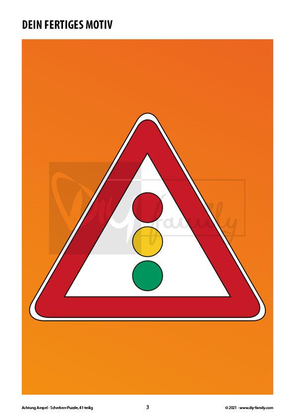 Achtung Ampel – Scherben-Puzzle zum Ausdrucken und Ausschneiden