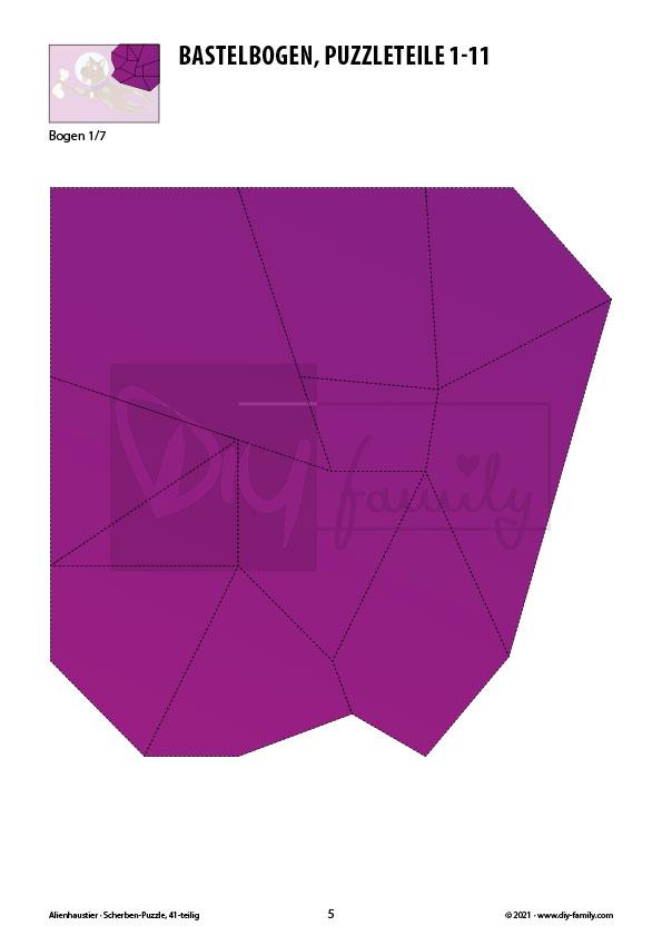 Alienhaustier – Scherben-Puzzle zum Ausdrucken und Ausschneiden