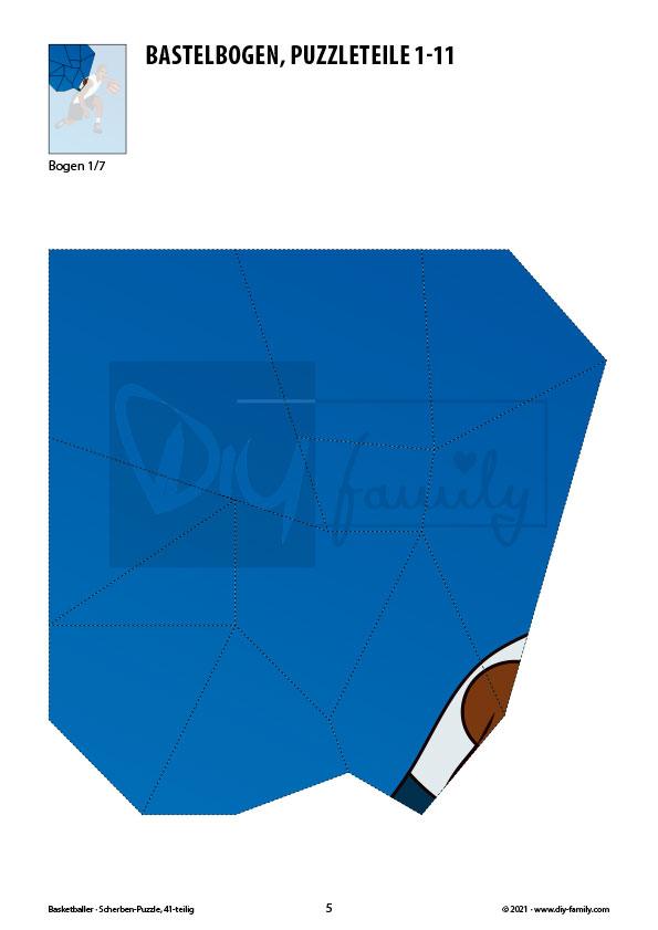 Basketballer – Scherben-Puzzle zum Ausdrucken und Ausschneiden