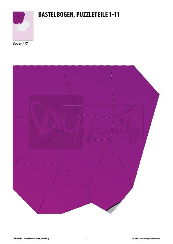 Chinchilla – Scherben-Puzzle zum Ausdrucken und Ausschneiden