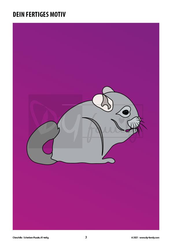 Chinchilla – Scherben-Puzzle zum Ausdrucken, Ausschneiden und Ausmalen
