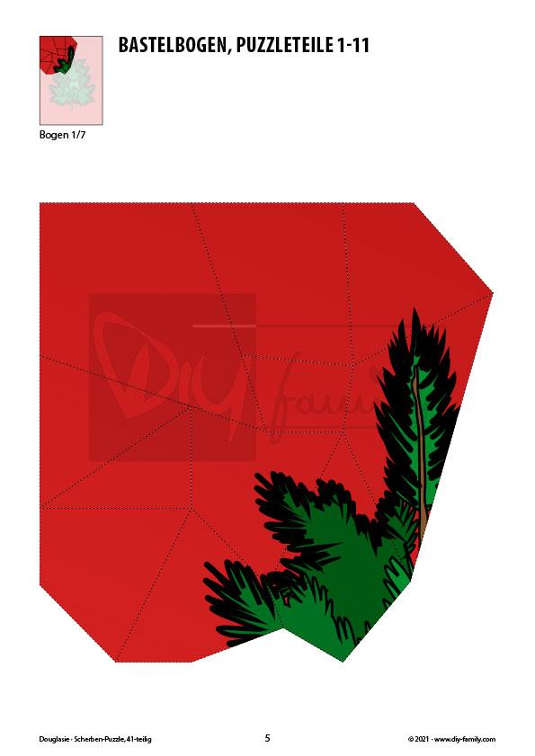 Douglasie – Scherben-Puzzle zum Ausdrucken und Ausschneiden