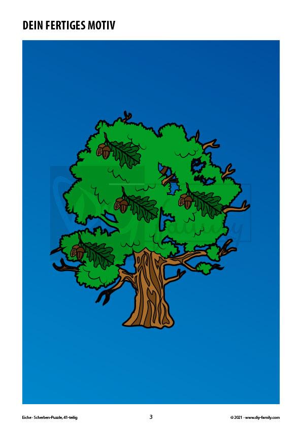 Eiche – Scherben-Puzzle zum Ausdrucken und Ausschneiden