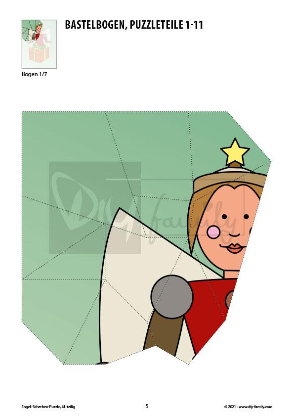 Engel – Scherben-Puzzle zum Ausdrucken und Ausschneiden