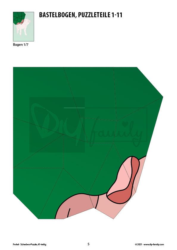 Ferkel – Scherben-Puzzle zum Ausdrucken und Ausschneiden