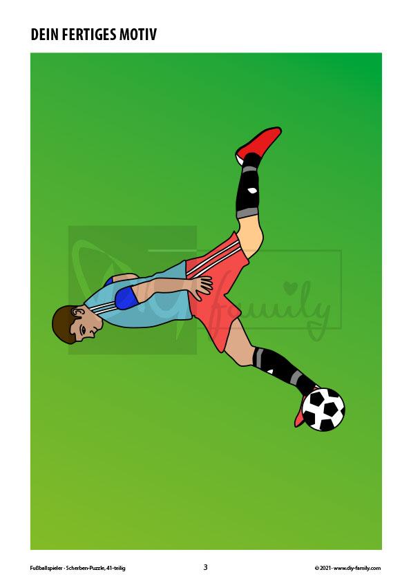 Fussballspieler – Scherben-Puzzle zum Ausdrucken und Ausschneiden