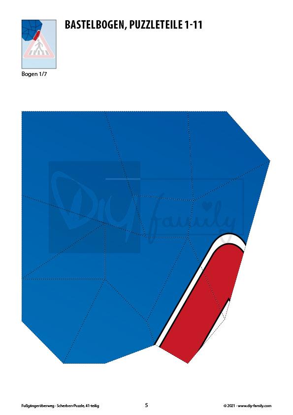 Fußgängerüberweg – Scherben-Puzzle zum Ausdrucken und Ausschneiden