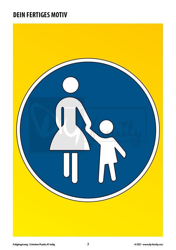 Fußgängerweg – Scherben-Puzzle zum Ausdrucken und Ausschneiden