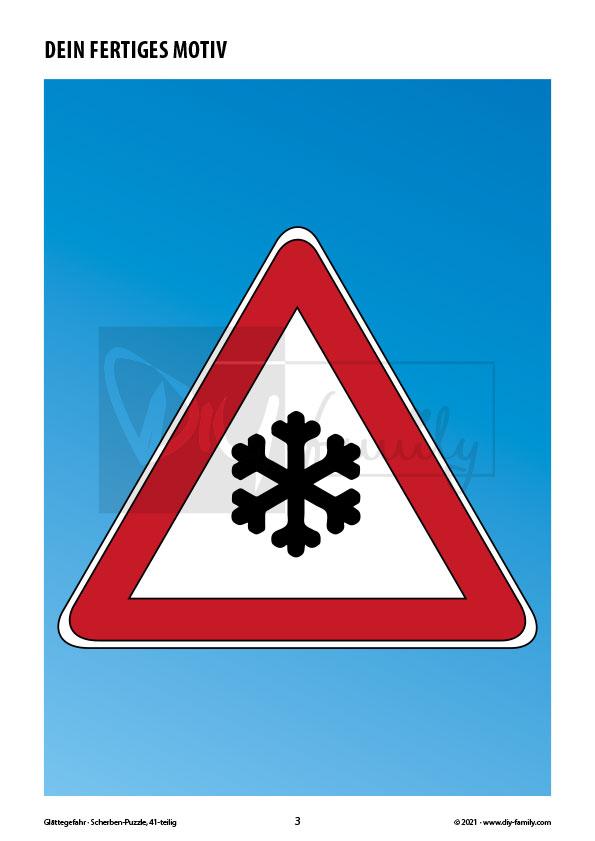 Glättegefahr – Scherben-Puzzle zum Ausdrucken und Ausschneiden